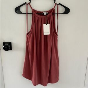 Green Envelope Womens Halter Tank Rust Sleeveless Top Sz S